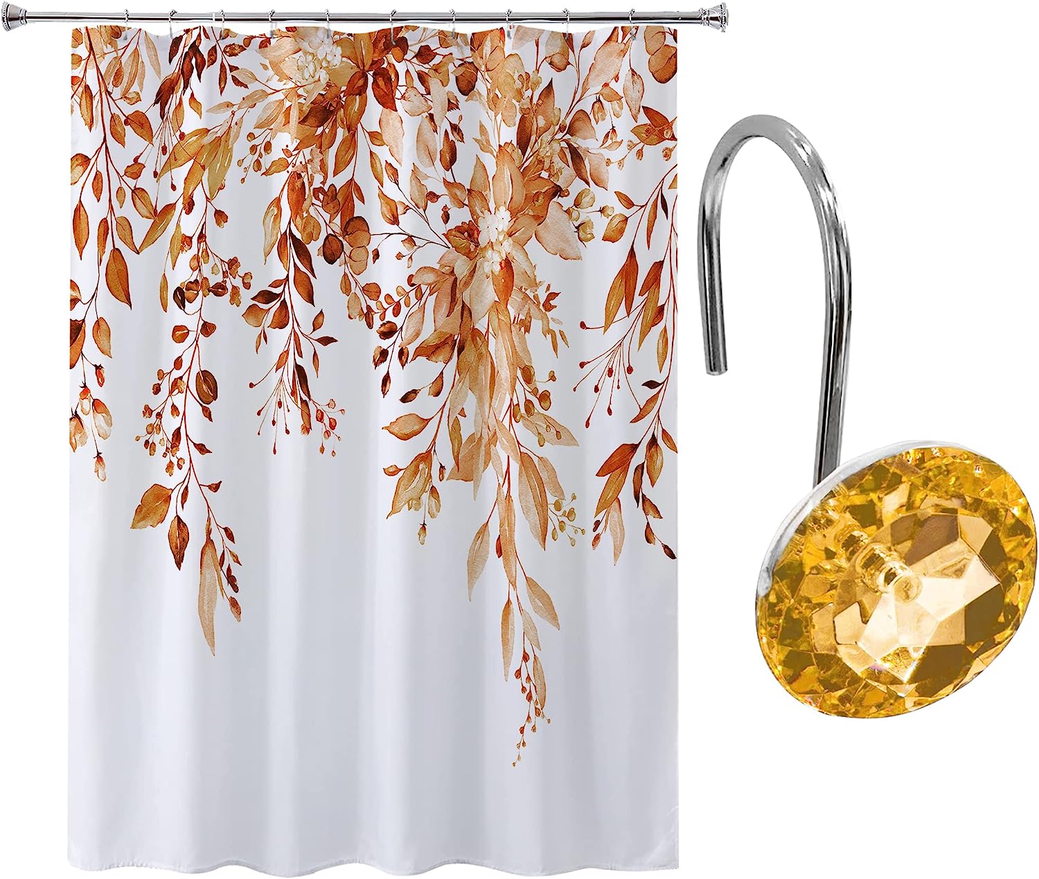 Colorful Orange And Yellow Diamond Shaped Shower Curtain By Gibelle, Beautiful Bathroom Decor Accessory