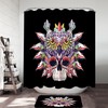 Colorful Owl And Skull Unique Shower Curtain For Artsy Bathroom Decor