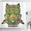 Colorful Owl Legend Eye Artwork Shower Curtain with Modern Ethnic Style 