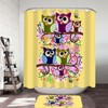 Colorful Owl Print Bathroom Curtain