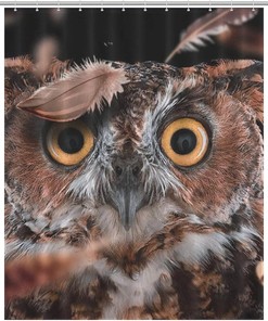 Colorful Owl Shower Curtain for Bathroom Decor, Waterproof Fabric with Unique Roaring Design and Gift Ideas