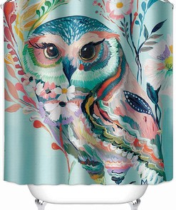 Colorful Owl Shower Stall Curtain for Your Home or Hotel Bathroom
