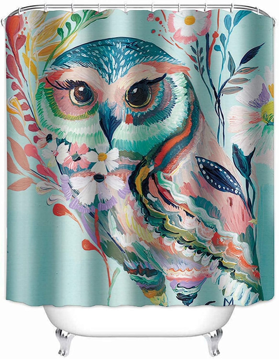 Colorful Owl Shower Stall Curtain for Your Home or Hotel Bathroom