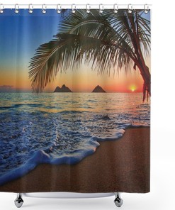 Colorful Pacific Sunrise At Lanikai Beach Hawaii Shower Curtain
