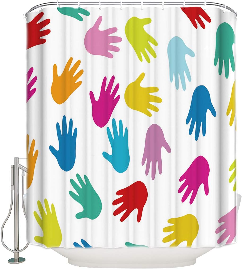 Colorful Palm Prints Shower Curtain For A Vibrant Bathroom
