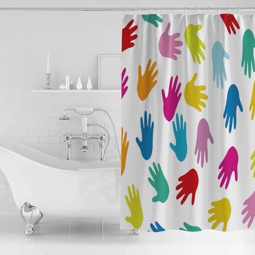 Colorful Palm Prints Shower Curtain For A Vibrant Bathroom - Image 2