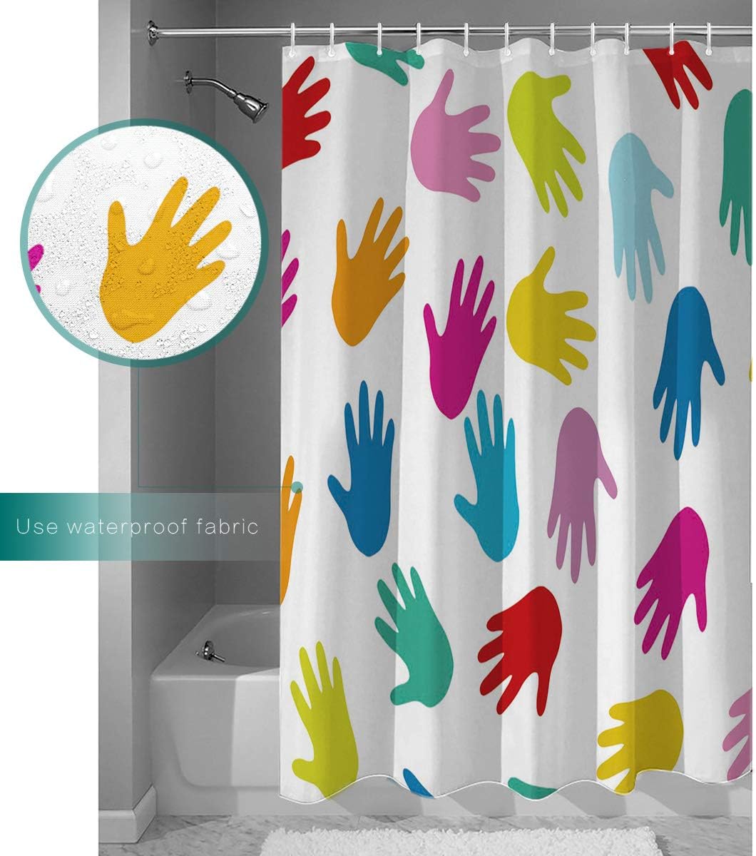 Colorful Palm Prints Shower Curtain For A Vibrant Bathroom - Image 3
