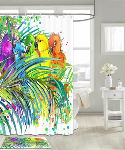 Colorful Parrot Tropical Shower Curtain 