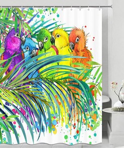 Colorful Parrot Tropical Shower Curtain