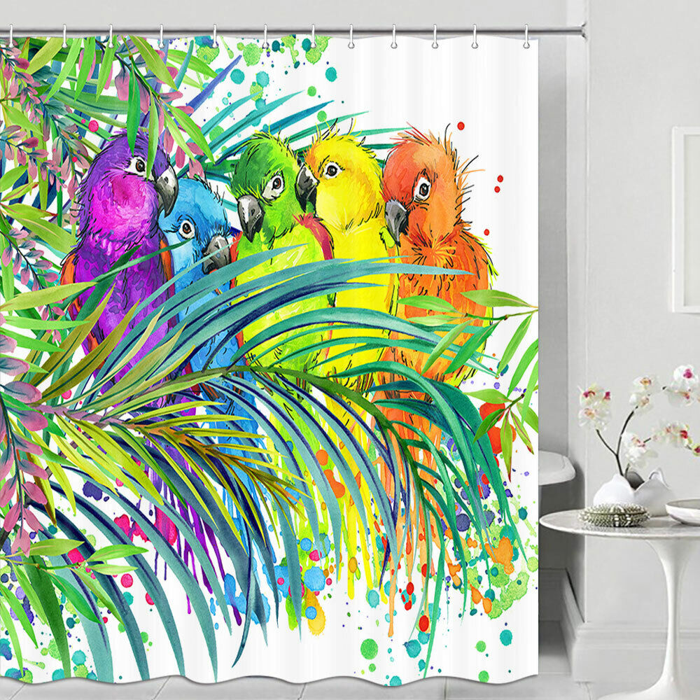 Colorful Parrot Tropical Shower Curtain