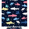 Colorful Patterned Shark Bathroom Shower Curtain