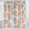 Colorful Peach Shower Curtain with Tropical Fruits Decoration for Bathroom