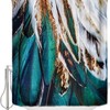 Colorful Peacock Feathers Shower Curtain Machine Washable Design