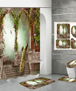 Colorful Peacock Waterproof Shower Curtain For Garden Lovers - Perfect Addition To Restroom Shower Curtains