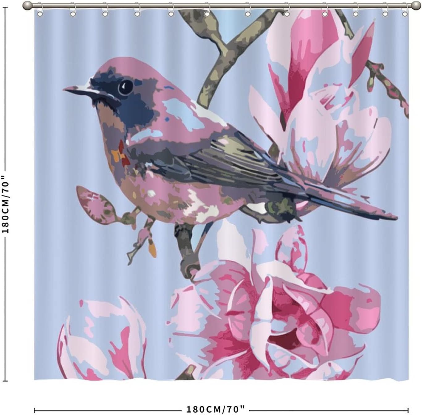 Colorful Petal Print Shower Curtain: Unique and Decorative Bathroom Accessory