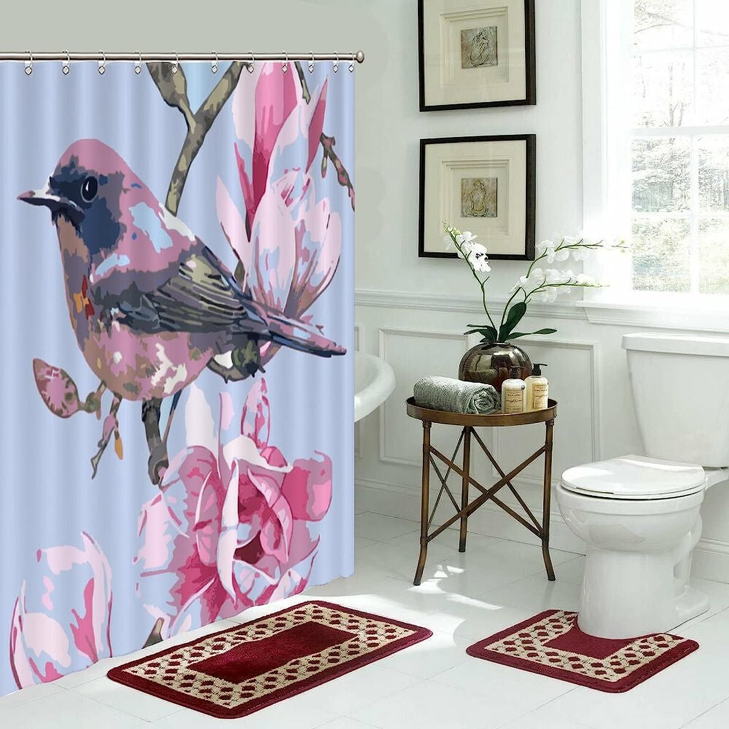 Colorful Petal Print Shower Curtain: Unique and Decorative Bathroom Accessory