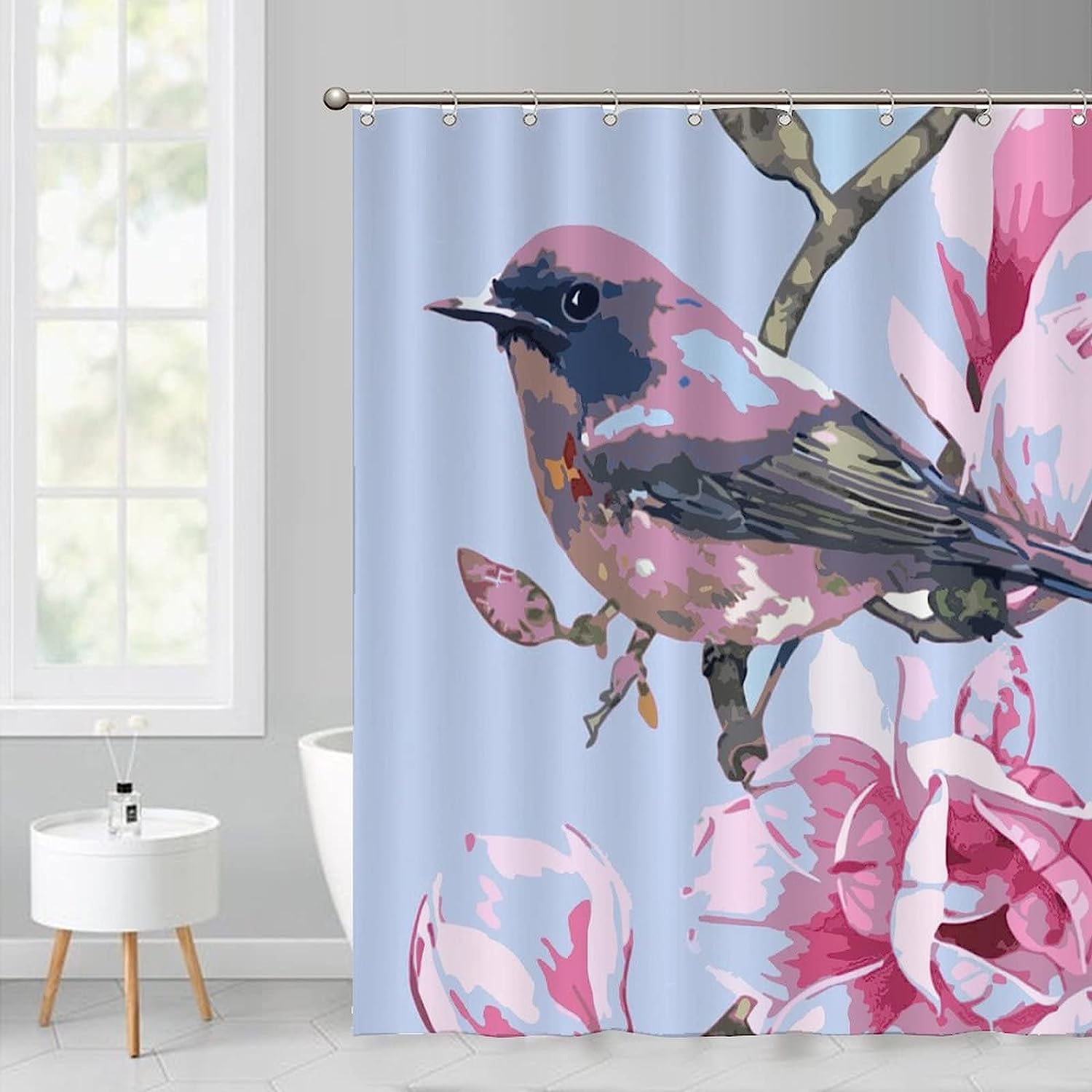 Colorful Petal Print Shower Curtain: Unique and Decorative Bathroom Accessory
