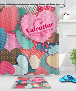 Colorful Pile of Paper Hearts Shower Curtain for Bathroom Decor