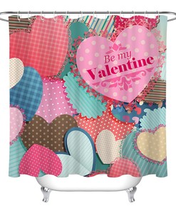 Colorful Pile of Paper Hearts Shower Curtain for Bathroom Decor