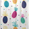 Colorful Pineapple And Polka Dot Shower Curtain For Fun Bathroom Decor