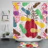 Colorful Pineapple Shower Curtain - Tropical Fruit Bathroom Accessory