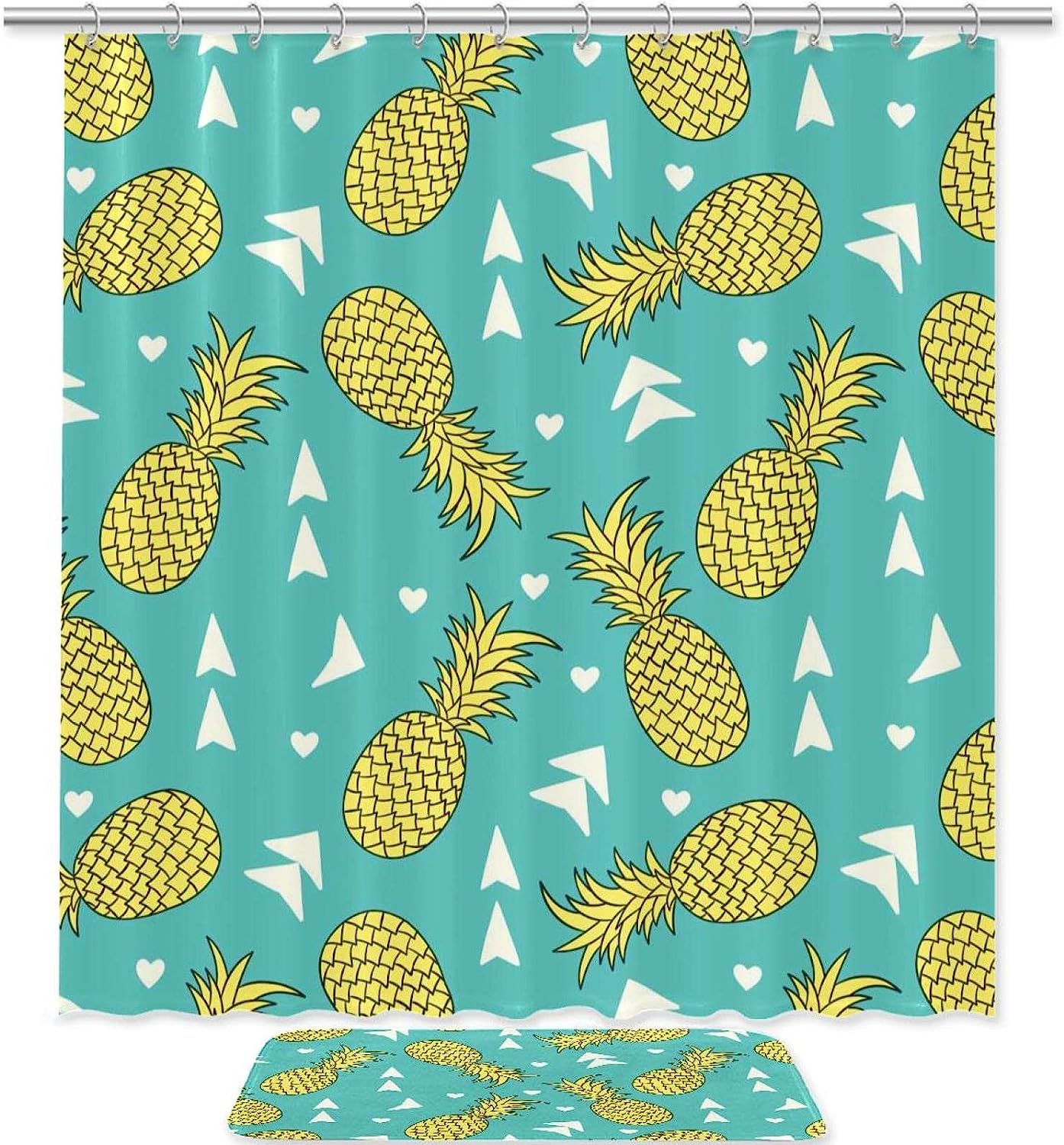 Colorful Pineapples Pattern Waterproof Shower Curtain