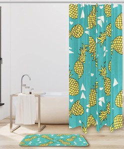 Colorful Pineapples Pattern Waterproof Shower Curtain