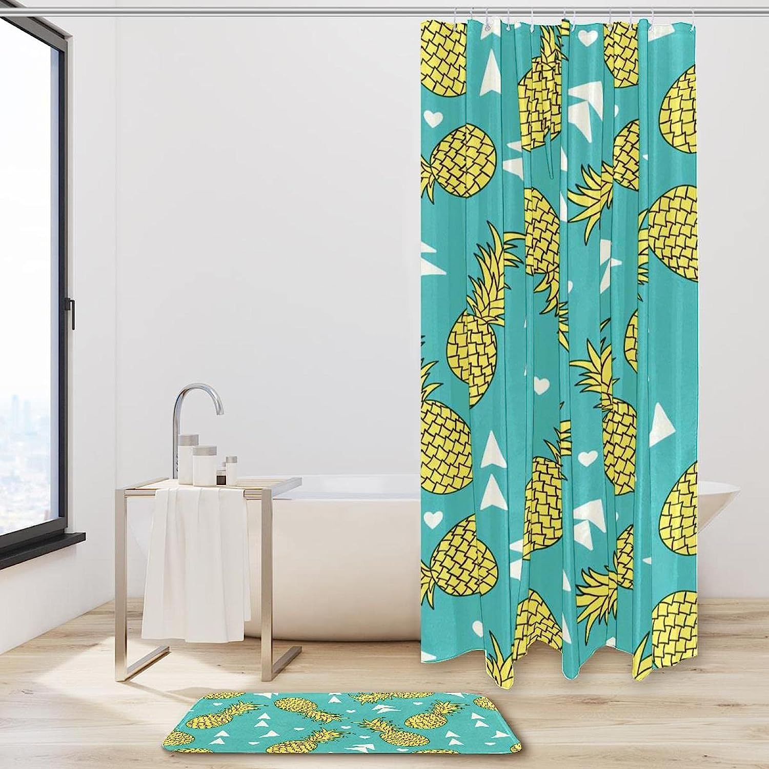 Colorful Pineapples Pattern Waterproof Shower Curtain