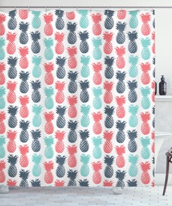 Colorful Pineapples Shower Curtain for Fun Tropical Bathroom Decor