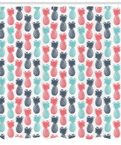 Colorful Pineapples Shower Curtain for Fun Tropical Bathroom Decor