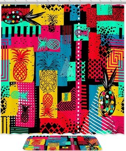 Colorful Pineapples Waterproof Shower Curtain For A Fun And Playful Bathroom
