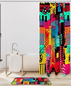 Colorful Pineapples Waterproof Shower Curtain For A Fun And Playful Bathroom