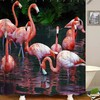 Colorful Pink Flamingos Shower and Bath Curtain Set for a Happy Bathroom Decor