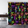 Colorful Psychedelic Skull Mushroom Shower Curtain for a Bold and Unique Bathroom