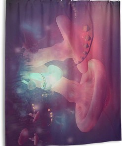 Colorful Psychedelic Trippy Mushroom Shower Curtain with 3D Print