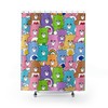 Colorful Rainbow Bears Shower Curtain For Kids Bathroom, Beary Awesome Decor