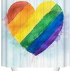 Colorful Rainbow Love Heart Shower Curtain - Valentines Day Bathroom Decor