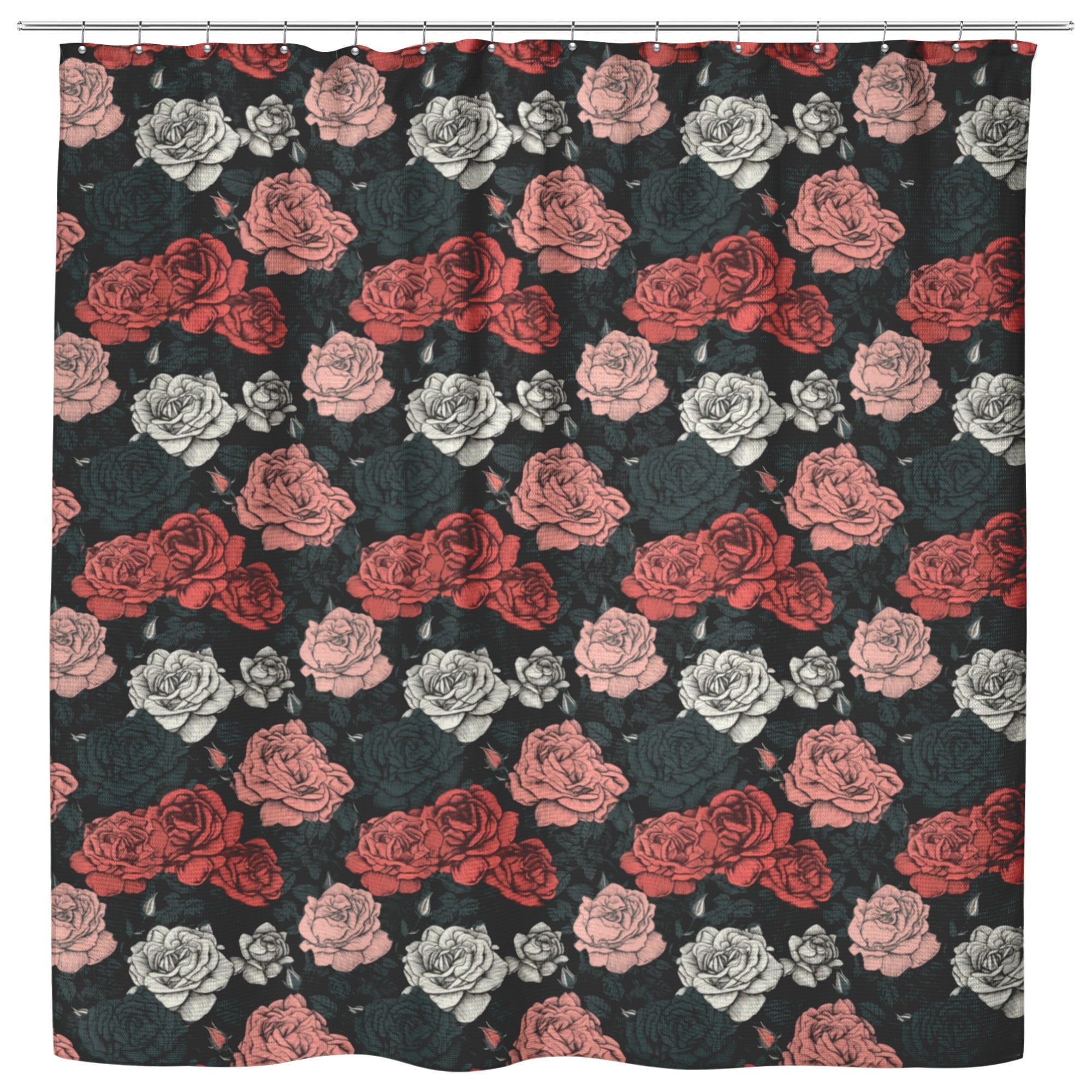 Colorful Rose Pattern Unique Print Shower Curtain for Your Bathroom