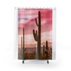 Colorful Saguaro Cactus Shower Curtain, Bathroom Refresh Gift Idea
