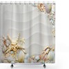 Colorful Seacoast with Sand and Various Seashells Shower Curtain 