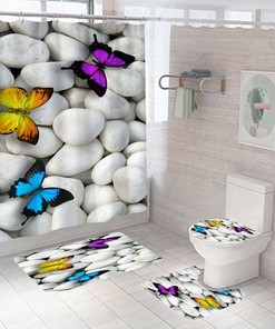 Colorful Shower Curtain Sets With Butterfly Designs- Great For Vibrant Bathroom Decor