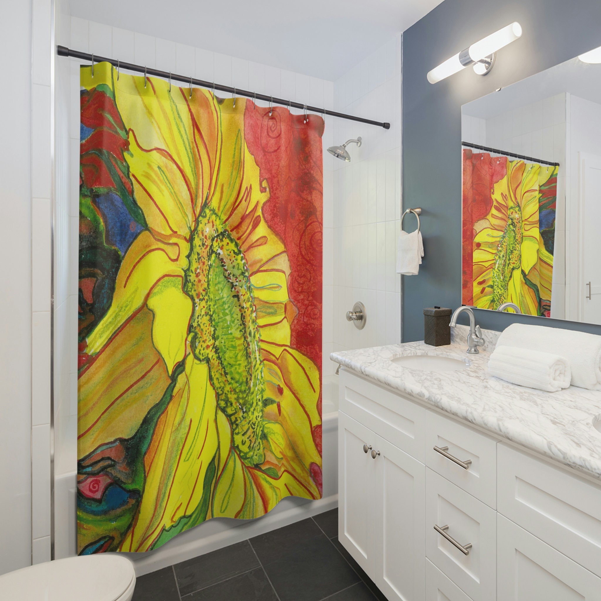 Colorful Shower Curtain for Vibrant Bathroom Decor, 72x72 - Shower Curtain Ideas