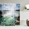 Colorful Shower Curtain with Waterfall Print, Waterproof Fabric for Bathroom Necessities