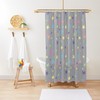 Colorful Shower Curtains - Rainbow Stars Print Gray Grey Pink Blue Green Purple Set Bundle