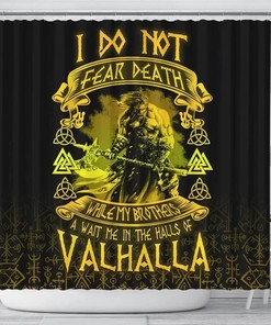 Colorful Shower Curtains with Warrior Valhalla Norse Vikings Pattern, 3D Print Waterproof for Bathroom/Laundry