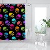 Colorful Skull Head Gothic Blackout Halloween Theme Shower Curtain