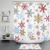 Colorful Snowflake Print Shower Curtain for Modern Christmas Bathroom Decor