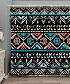 Colorful Southwest Aztec Mandala Shower Curtain