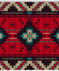 Colorful Southwest Tribal Navajo Geometric Shower Curtain