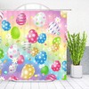 Colorful Spring Flowers And Eggs Easter Shower Curtain For Bathroom Decor